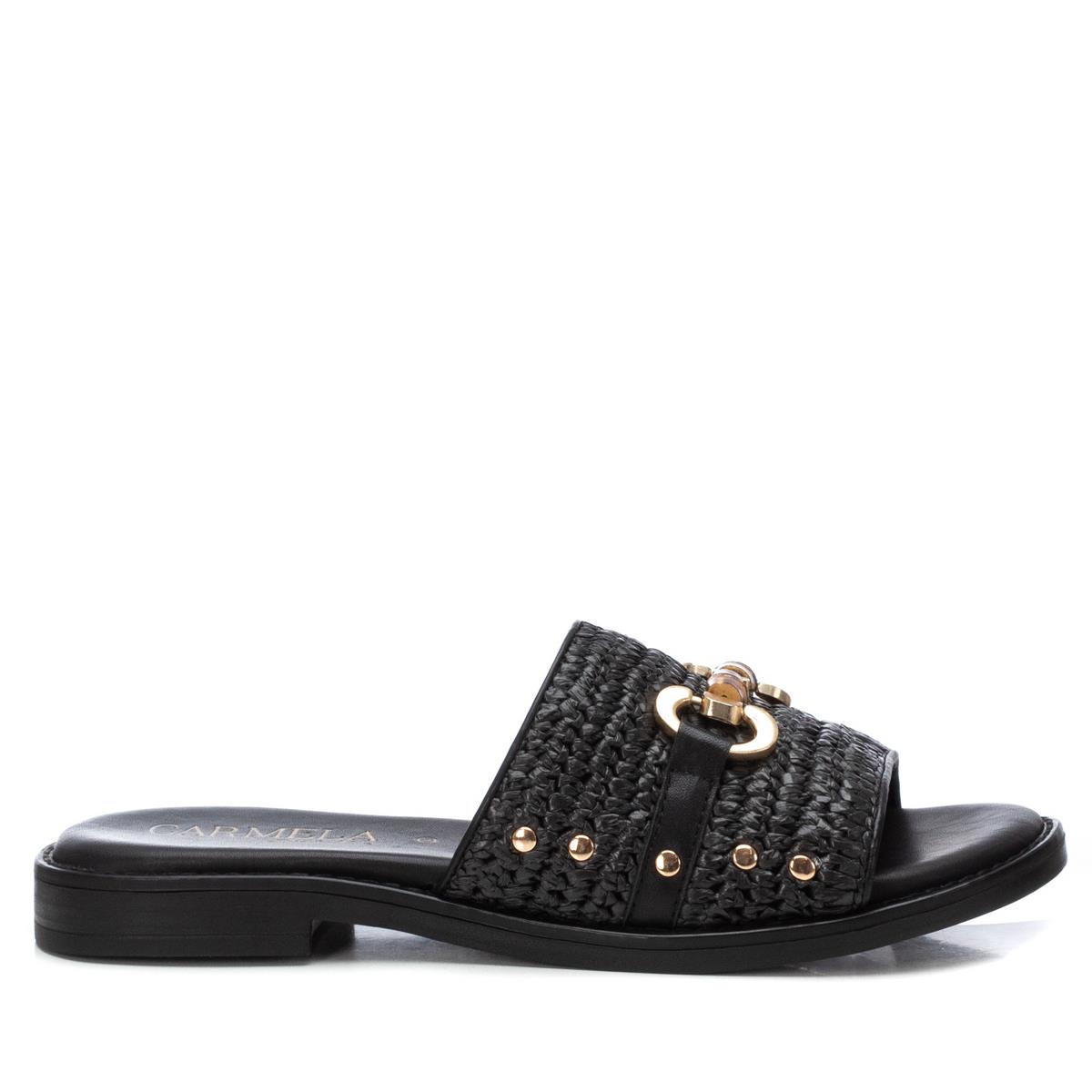 Sandale Plaine noir, CARMELA