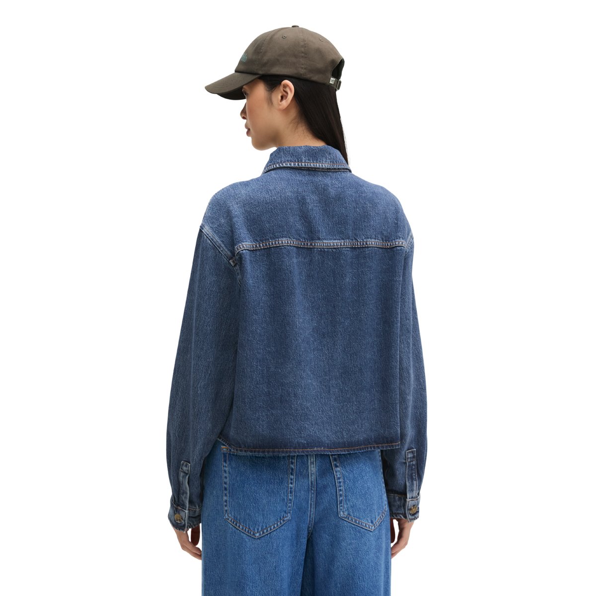 Blouse en jean regular en mélange Lyocell-Organic-Cotton bleu, MARC O'POLO