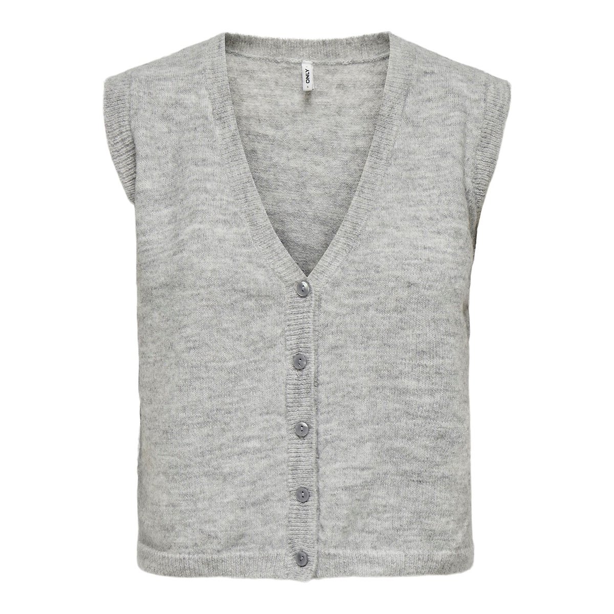 Sleeveless V-Neck Cardigan light grey, ONLY