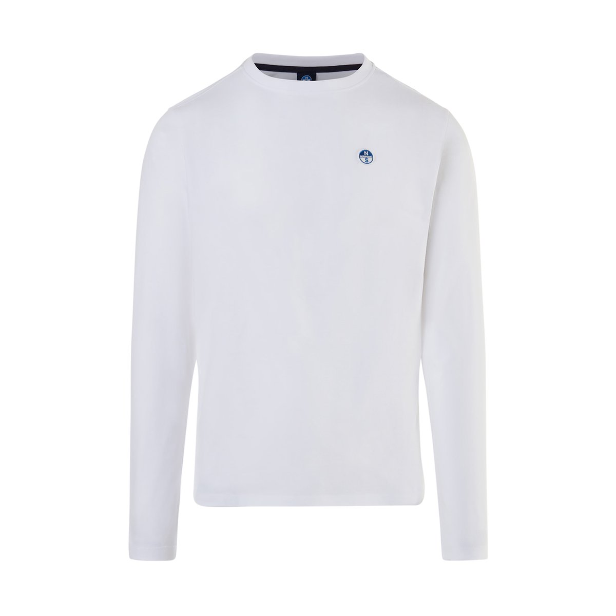 T-shirt à manches longues avec empiècement siglé blanc, NORTH SAILS