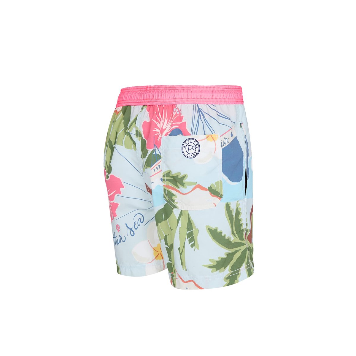 Short de bain en polyester recyclé Arthur Island multicolore, ARTHUR