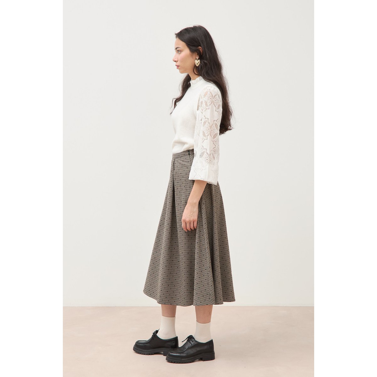Jupe taille haute gris, BONOBO