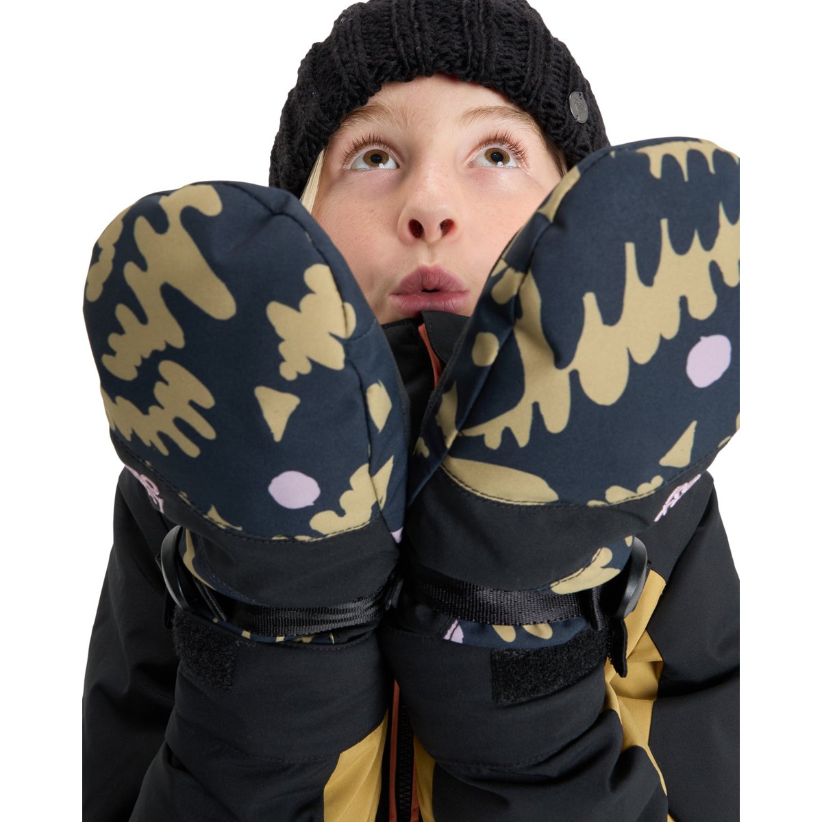 Moufles techniques ski/snowboard. beige fennel seed big flower rg, ROXY