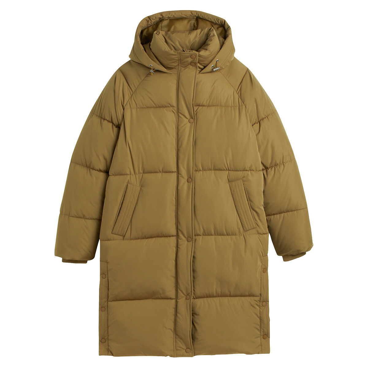 Doudoune longue à capuche vert kaki, LA REDOUTE COLLECTIONS