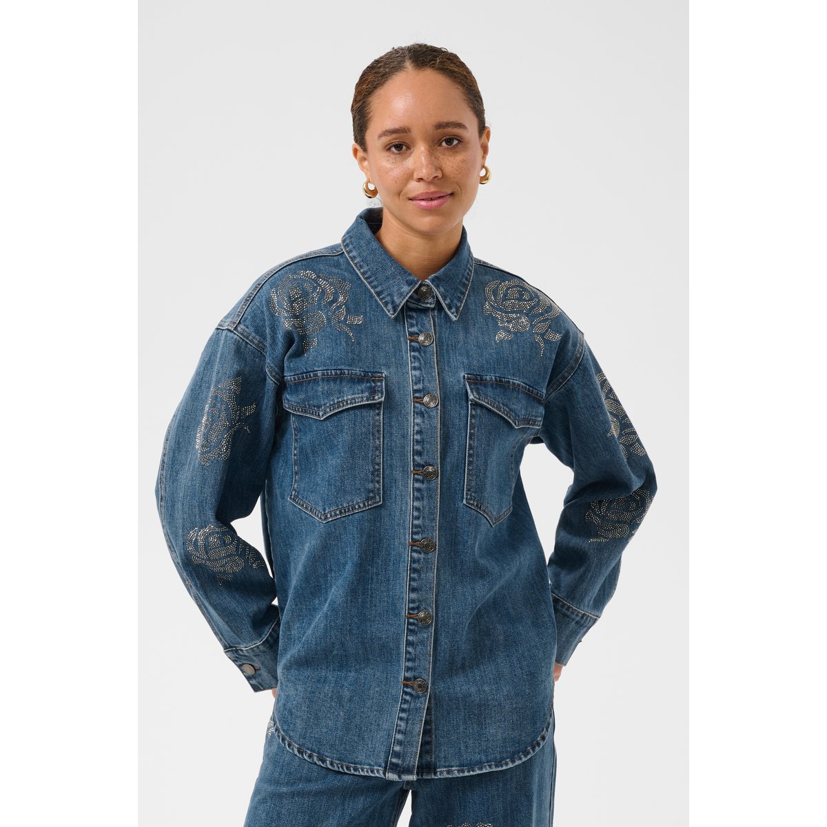 Chemise en jean bleu medium washed blue, KAFFE