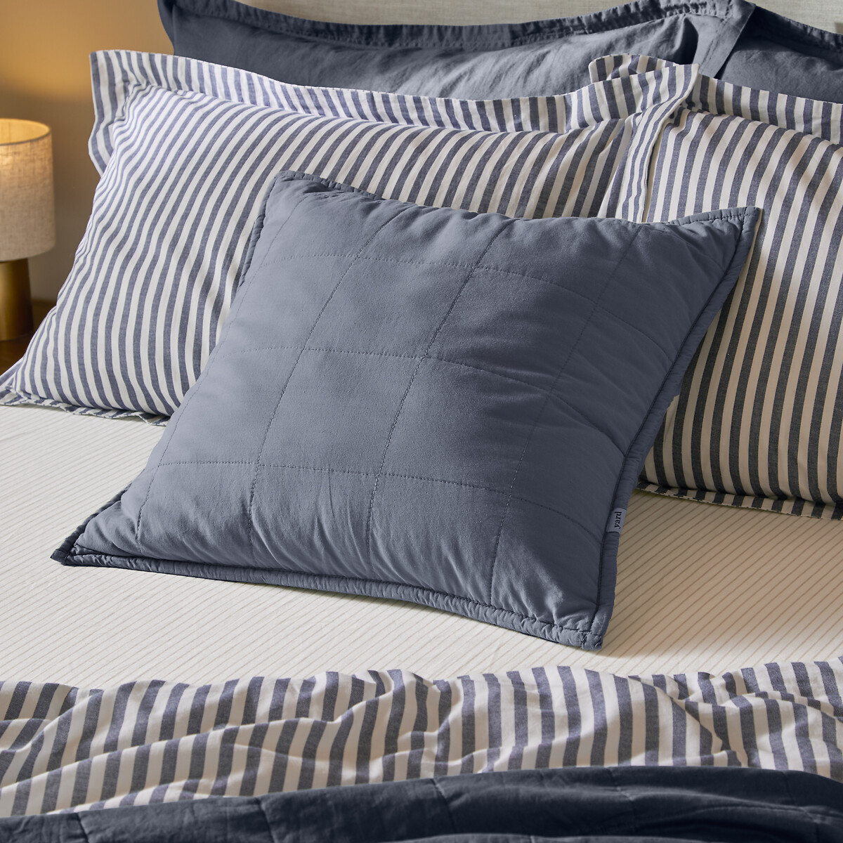 Hebden Washed Cotton  Filled Cushion denim blue, YARD