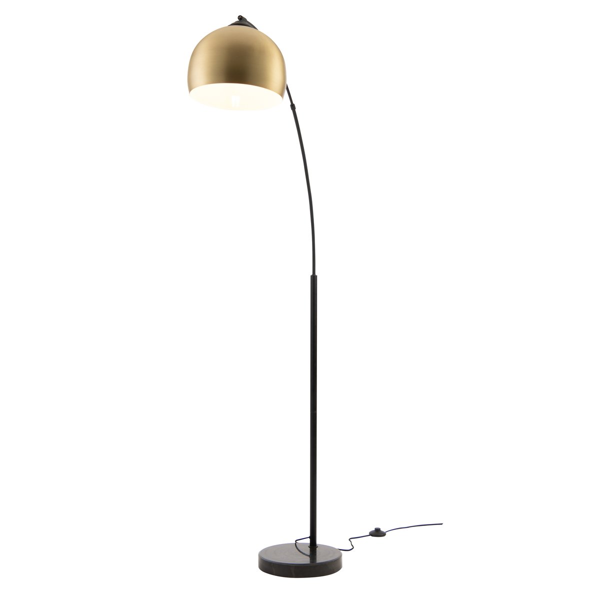 Lampadaire en métal couleur - DINARD noir et doré, MAISON PAVANE