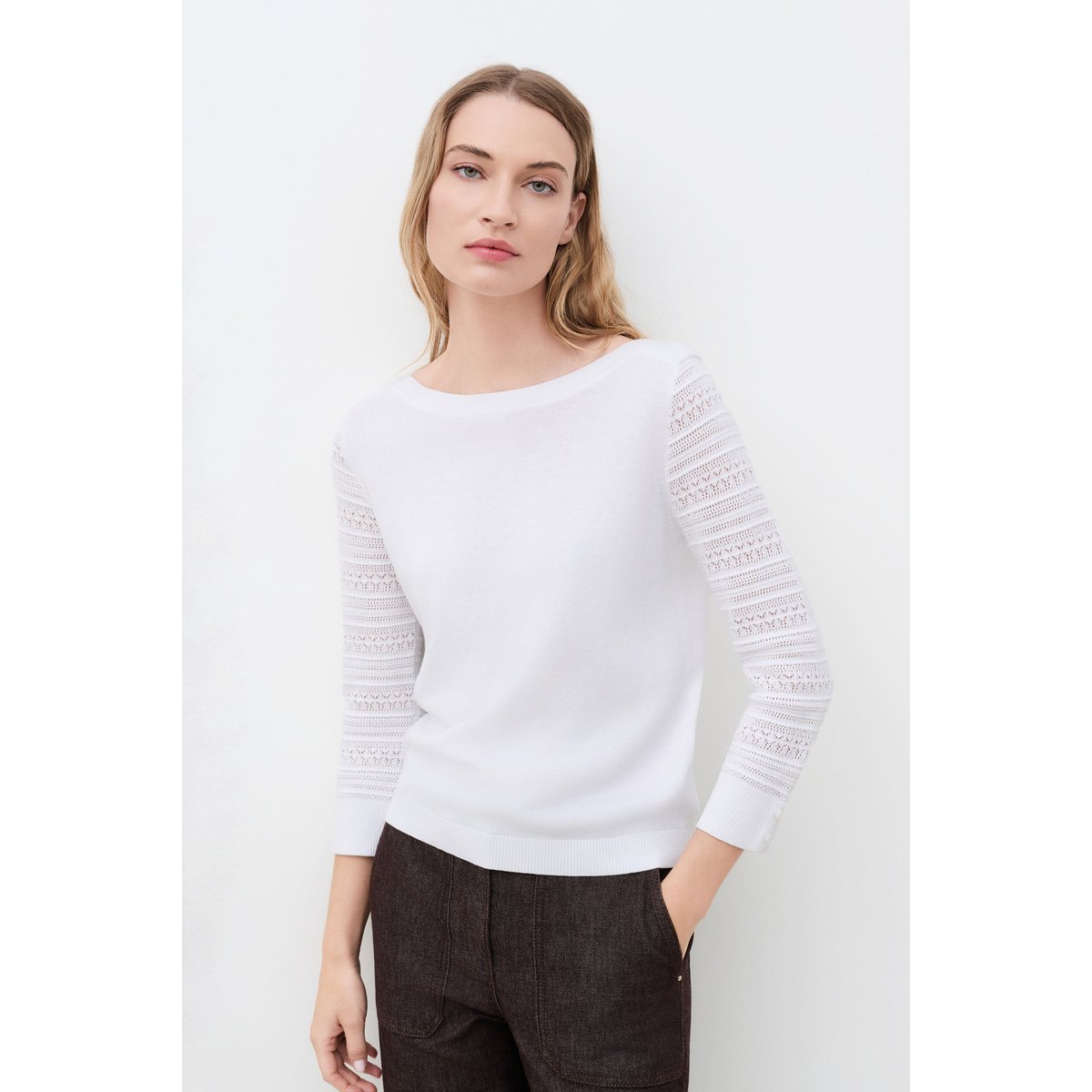 Pull droit col bateau MJAYNIE ecru, CAROLL