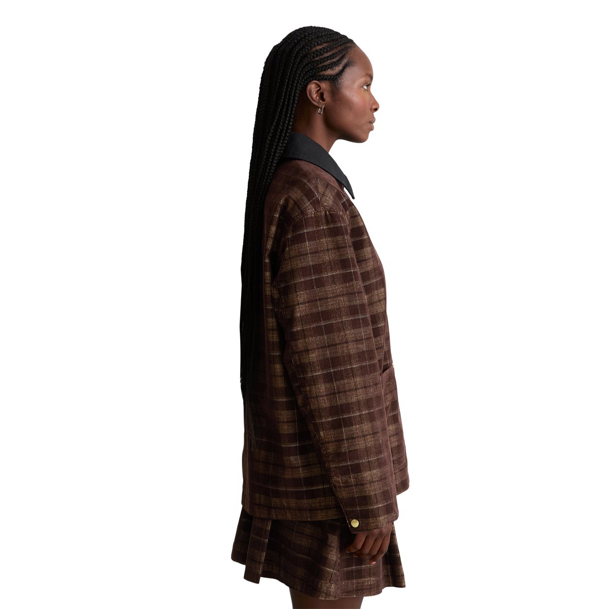 Veste de ferme en velours côtelé à carreaux, coupe régulière en pur coton biologique marron, MARC O’POLO DENIM