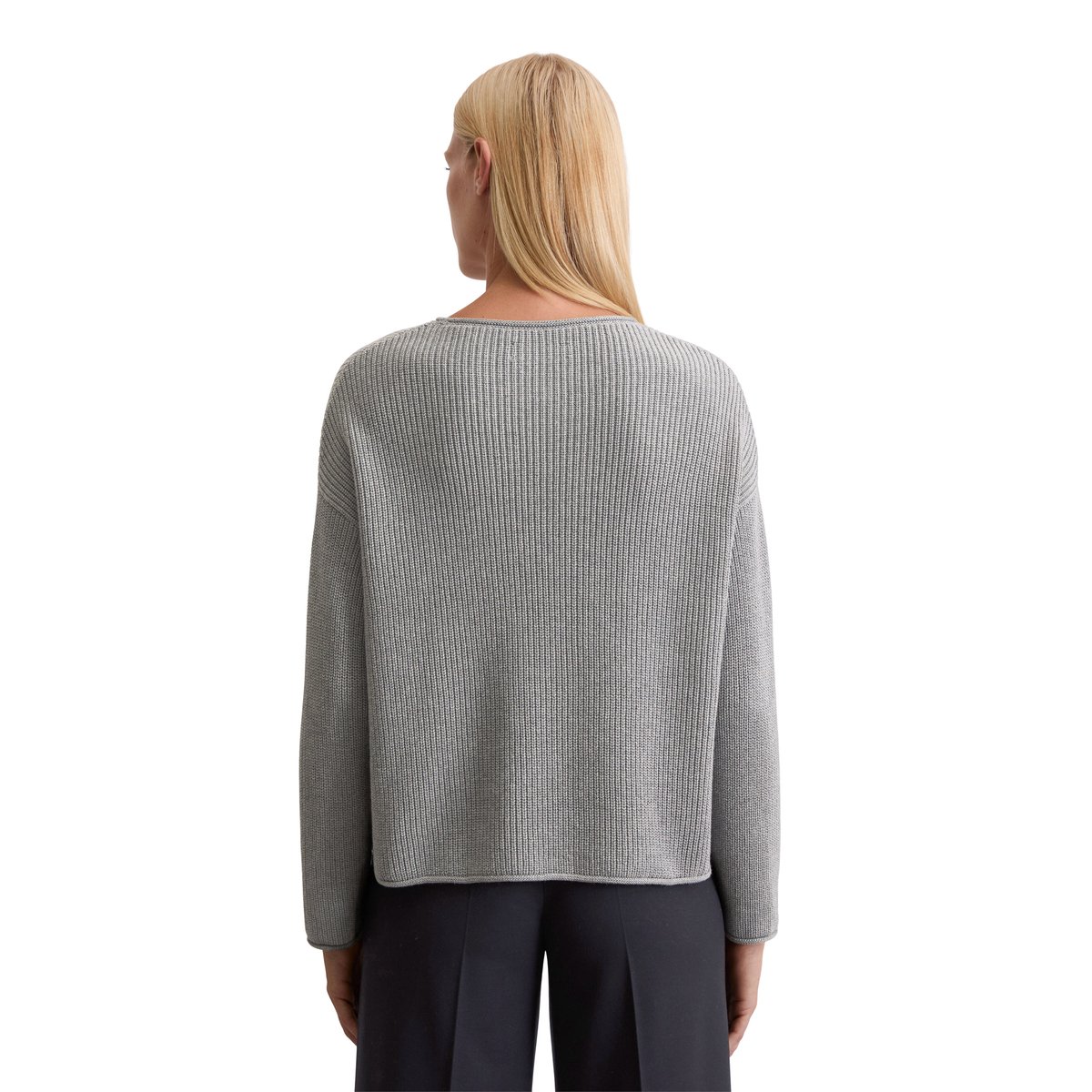 Pull en maille DfC oversize en coton organique lourd gris clair, MARC O'POLO