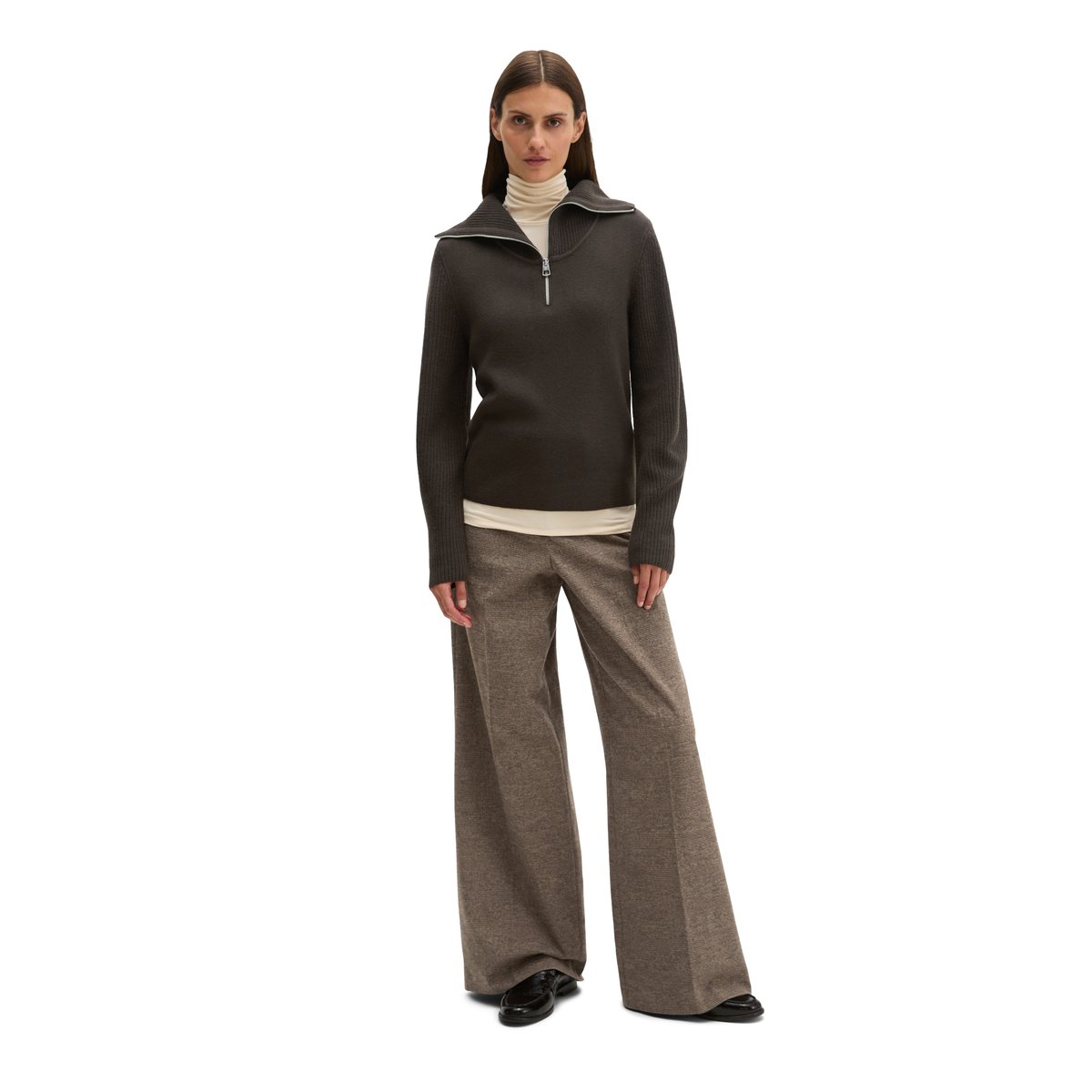 Troyer slim en mélange de laine vierge douce marron, MARC O'POLO