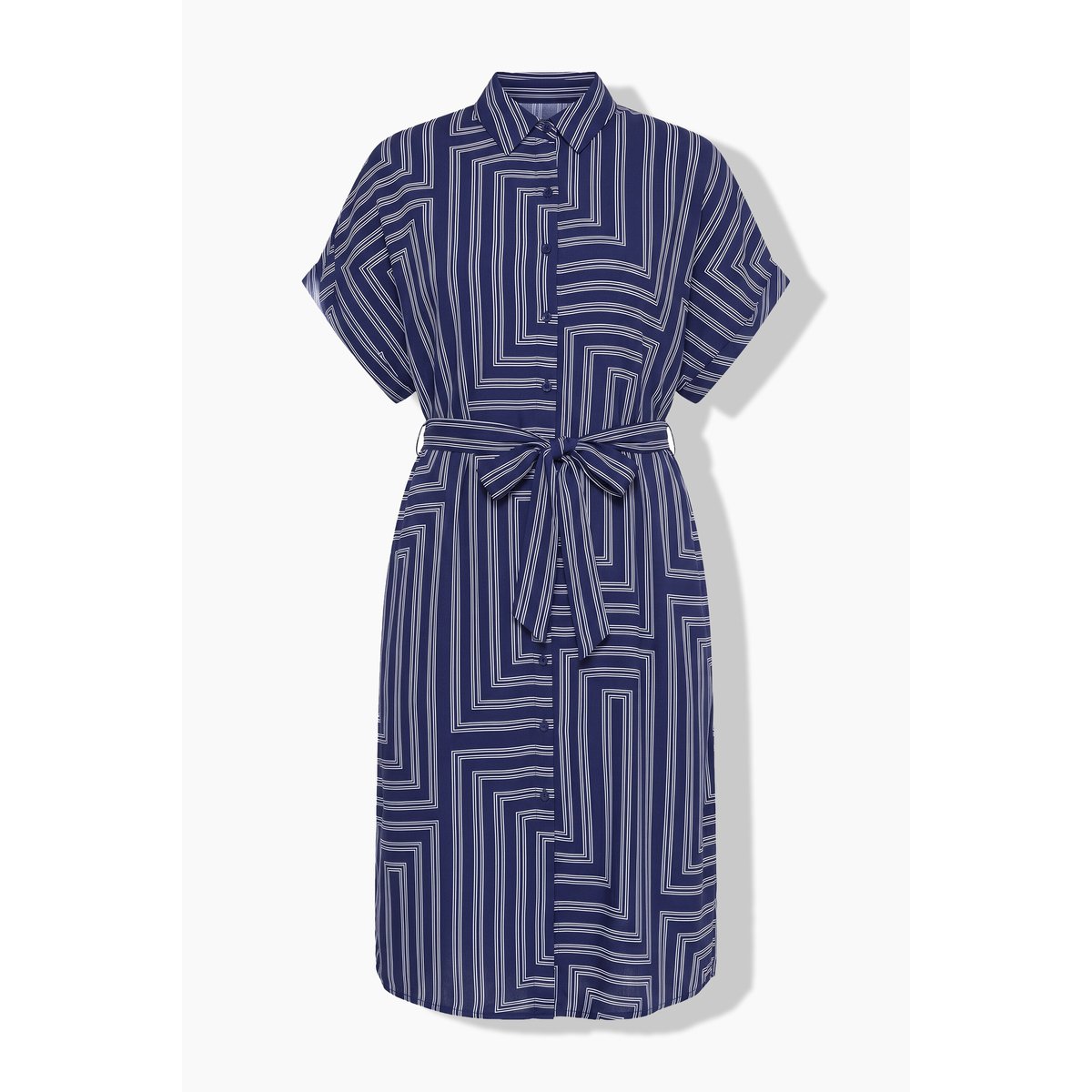 Robe-chemisier, longueur midi marine, STUDIO UNTOLD