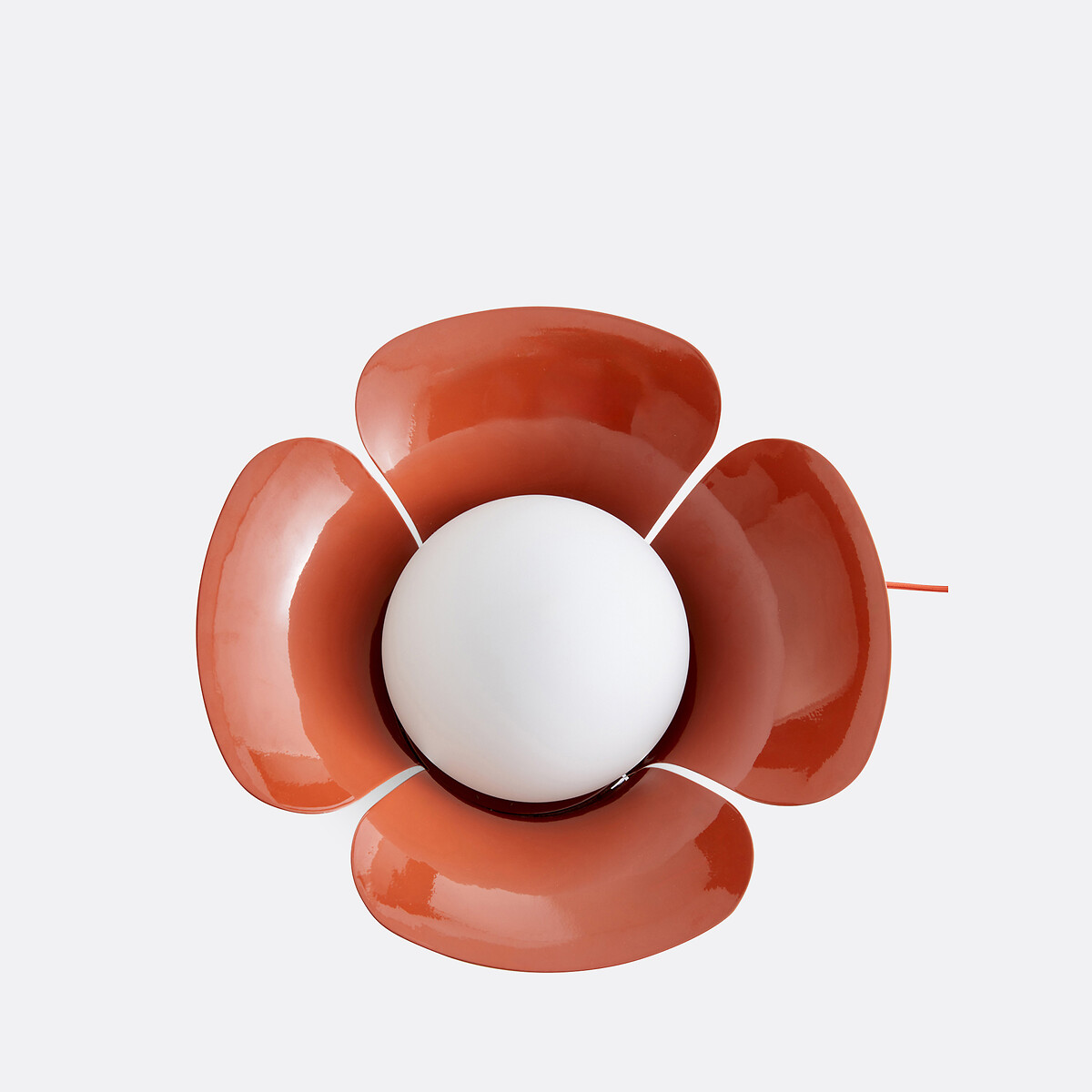 Lampe à poser tulipe, métal fer et opaline, Tessen sienne, LA REDOUTE INTERIEURS