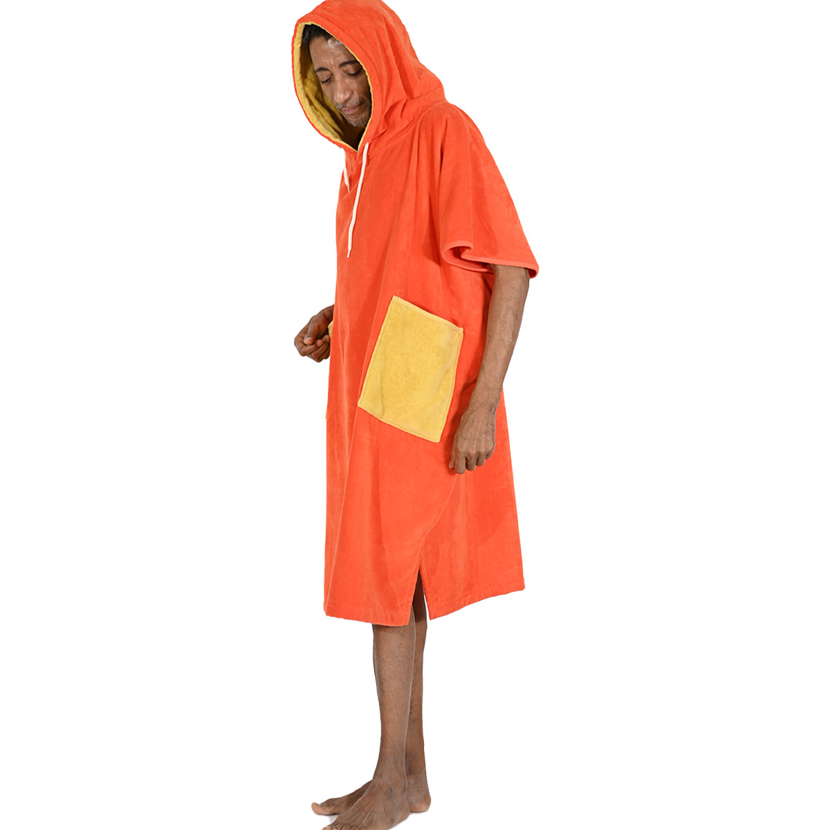 Poncho de plage adulte en velours BEACH corail, SENSEI MAISON