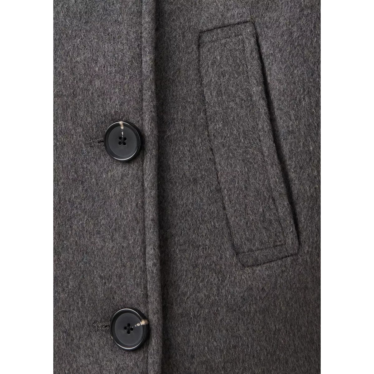 Manteau en laine à col cheminée gris chiné foncé, MANGO TEEN