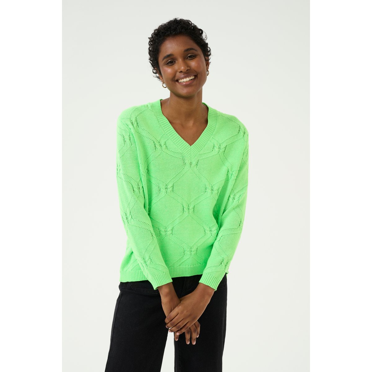 Knitted pullover vert spring bouquet, KAFFE