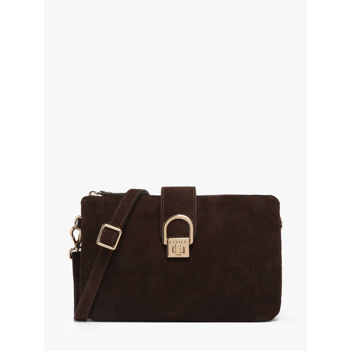 Sac bandoulière Equestre croco Equestre croco chocolat, ETRIER