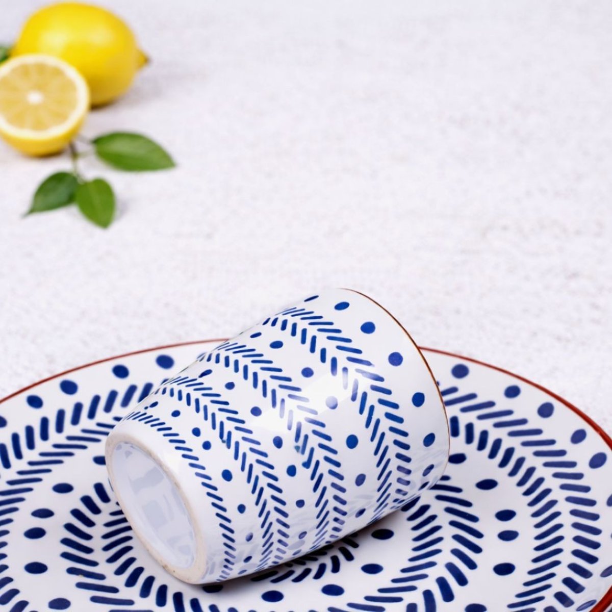 Lot de 6 mugs, SANTORIN bleu, ARTIME