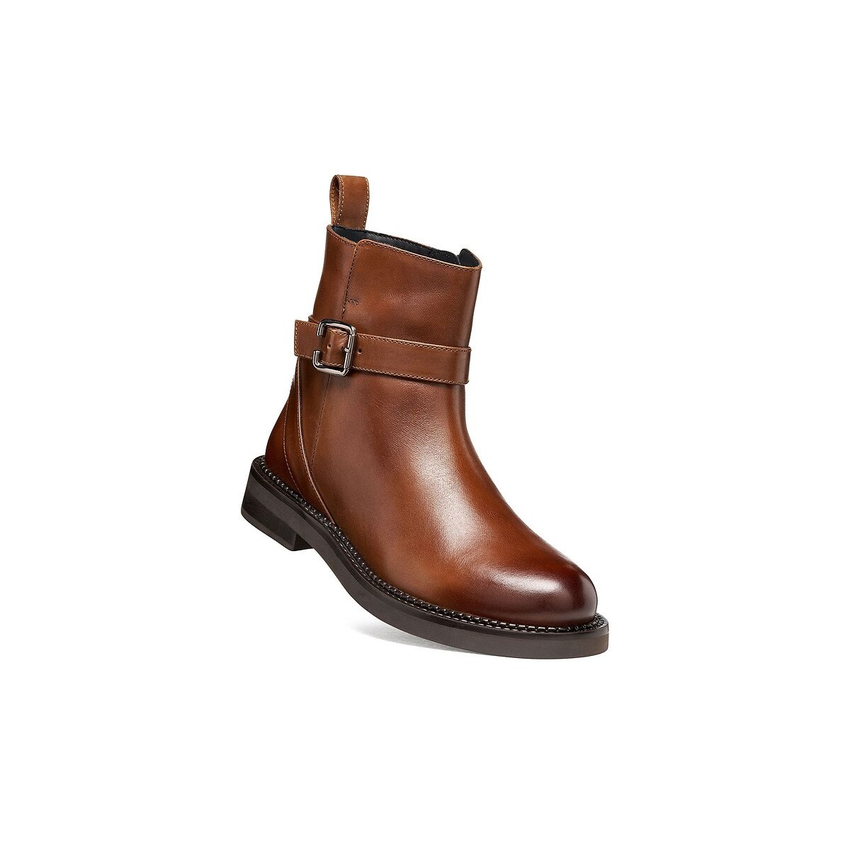 Lederstiefeletten mit Reissverschluss, SERILDA dunkelbraun, GEOX