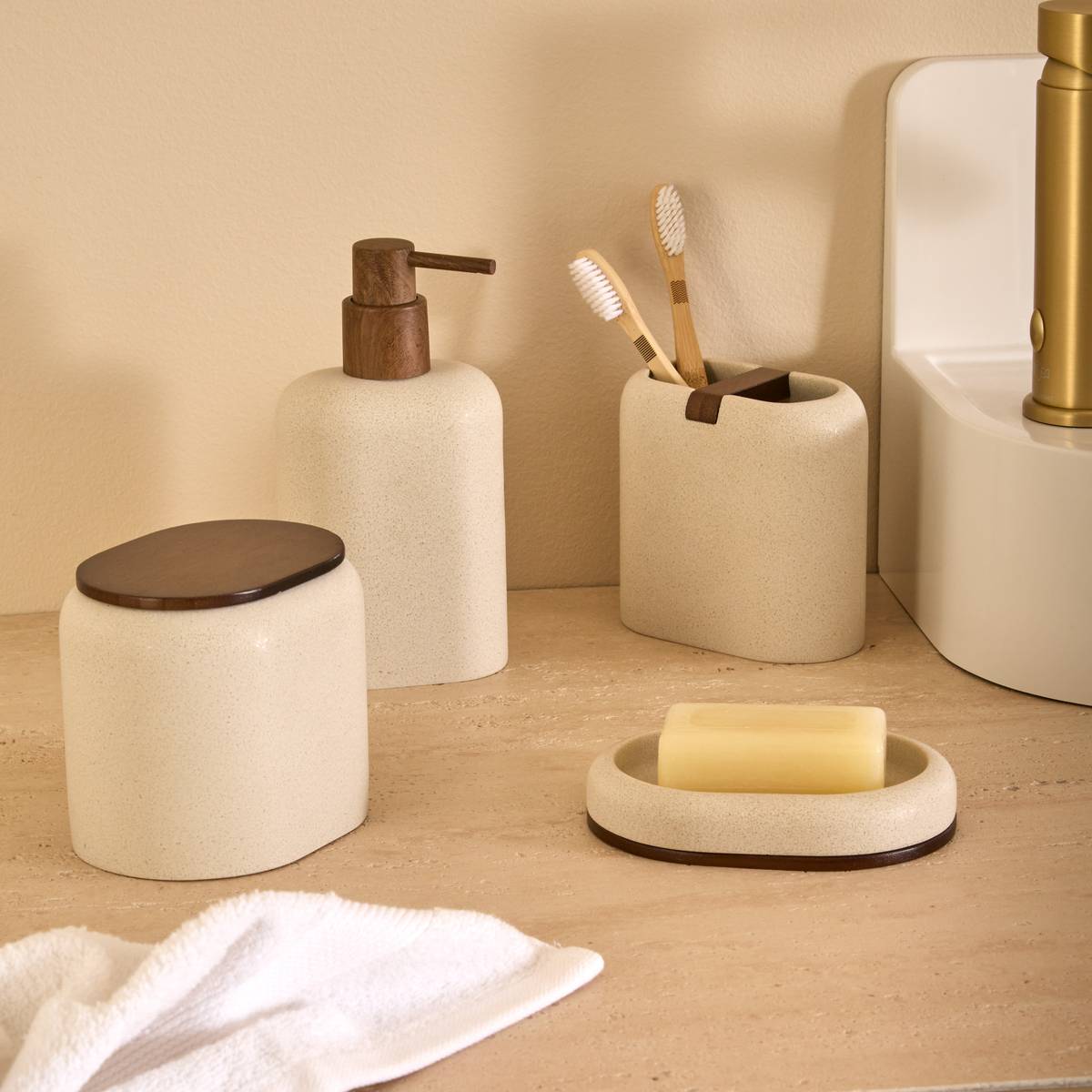Porte-savon ovale ARGILEO beige, 5FIVE SIMPLY SMART