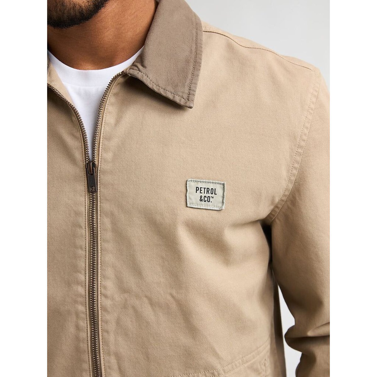 Zip-Up Jacket with Corduroy Collar camel, PETROL INDUSTRIES