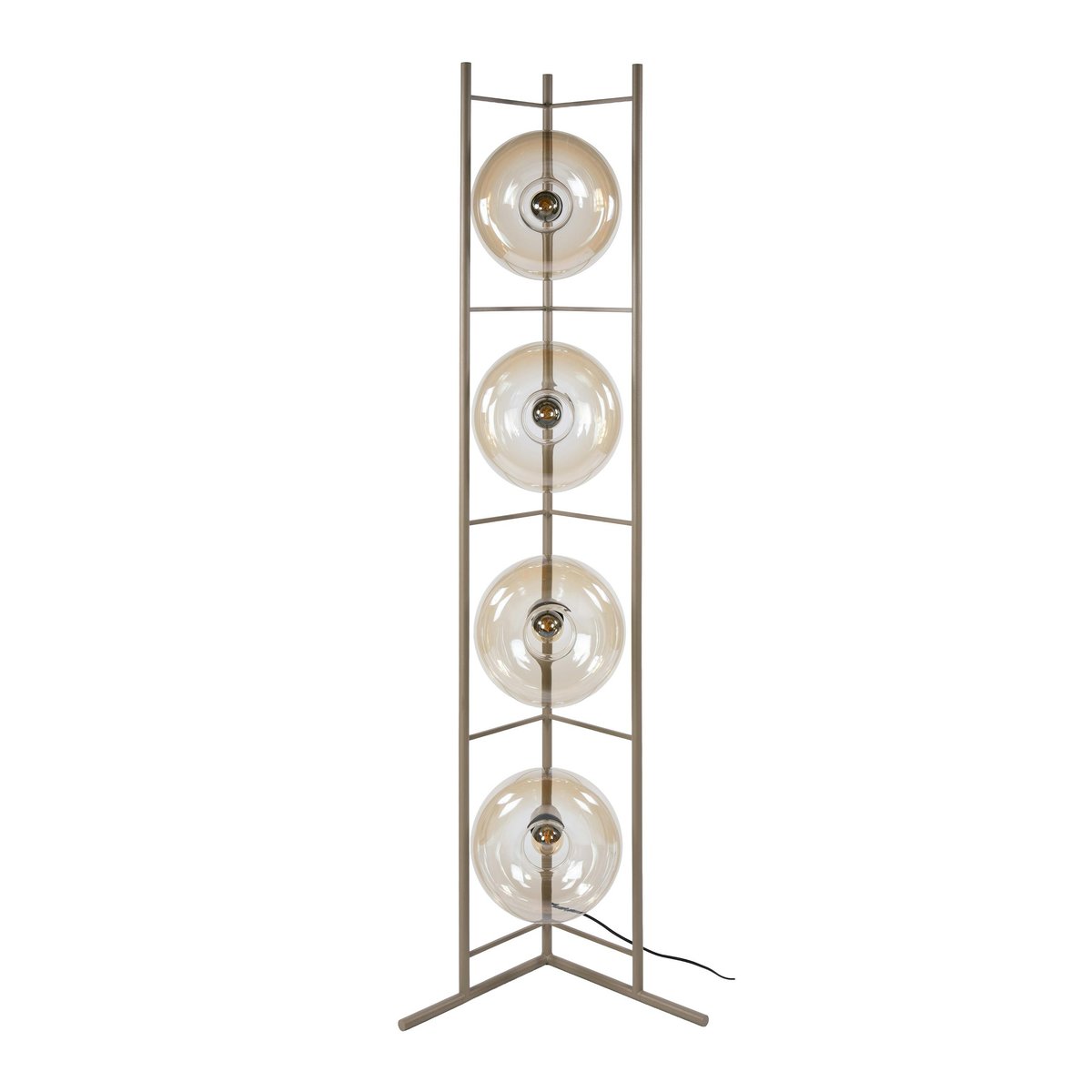 Lampadaire en verre 4 abat-jour NIAGARA ambré et beige, PIER IMPORT