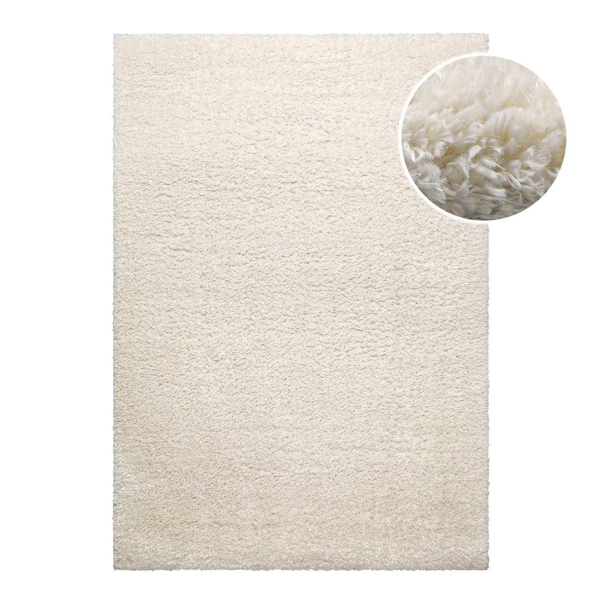 Tapis shaggy aspect laineux ,  PARMA blanc cassé, HOMIE LIVING