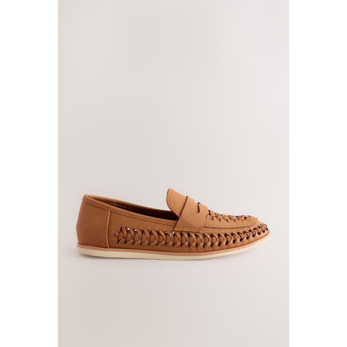 Mocassins tressés marron fauve, NEXT