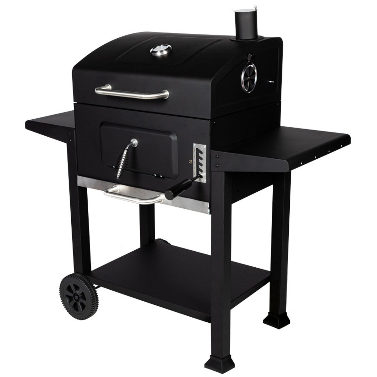 Barbecue à charbon sur chariot noir, SOMAGIC