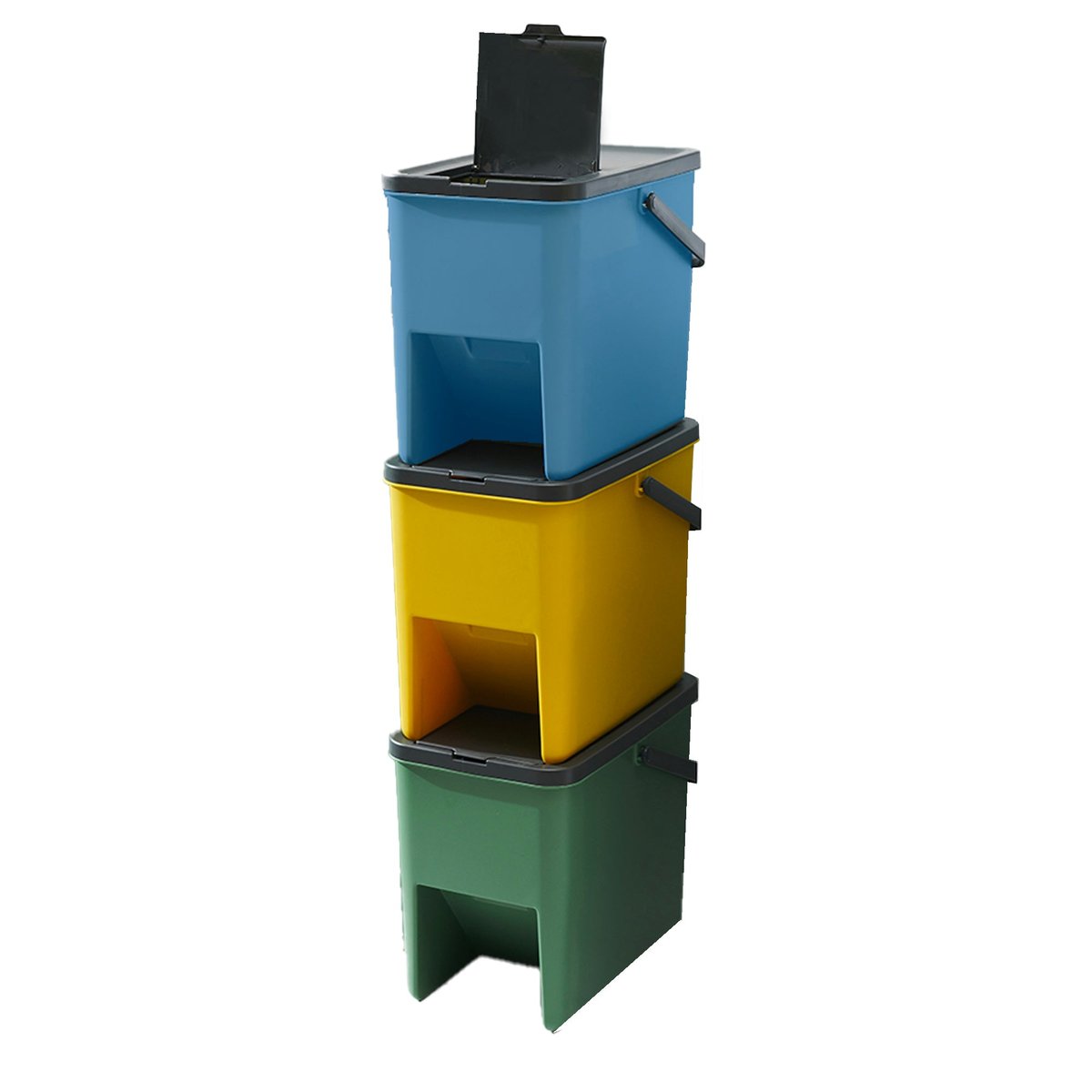 Lot de 3 poubelles empilables BERGEN multicolore, KITCHEN MOVE
