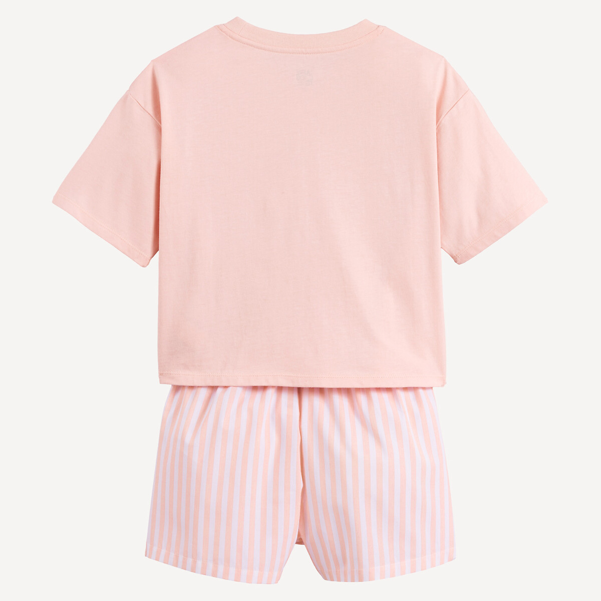Pyjashort avec haut en jersey, short en popeline, imprimés pop-corn et rayures assortis, LA REDOUTE COLLECTIONS