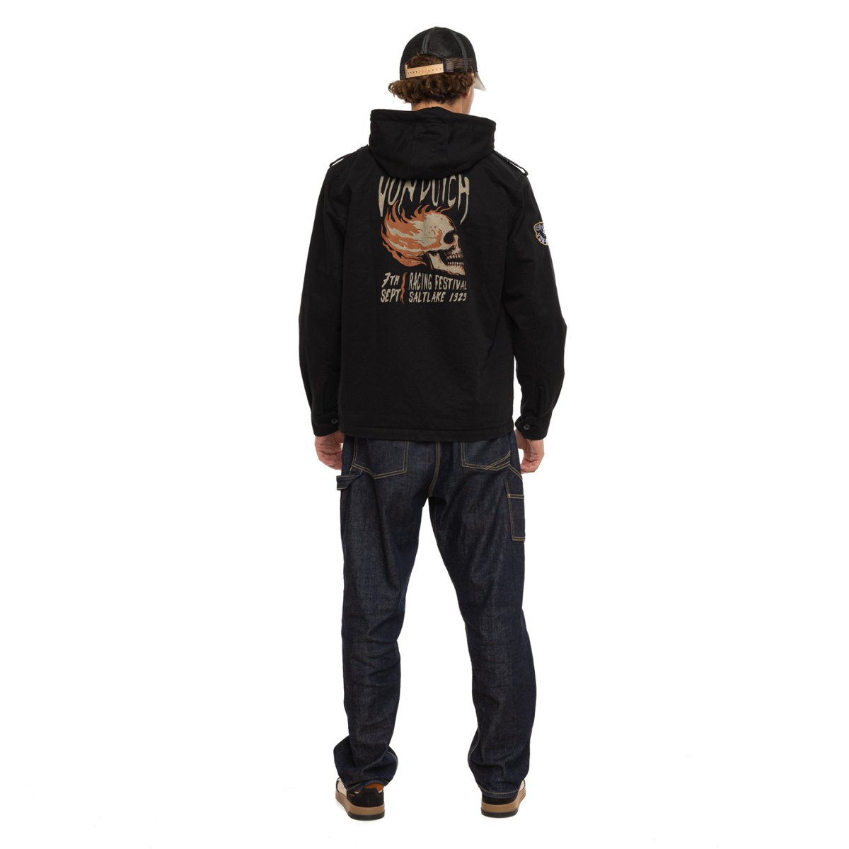 Veste militaire en coton SALT noir/blanc/orange, VON DUTCH
