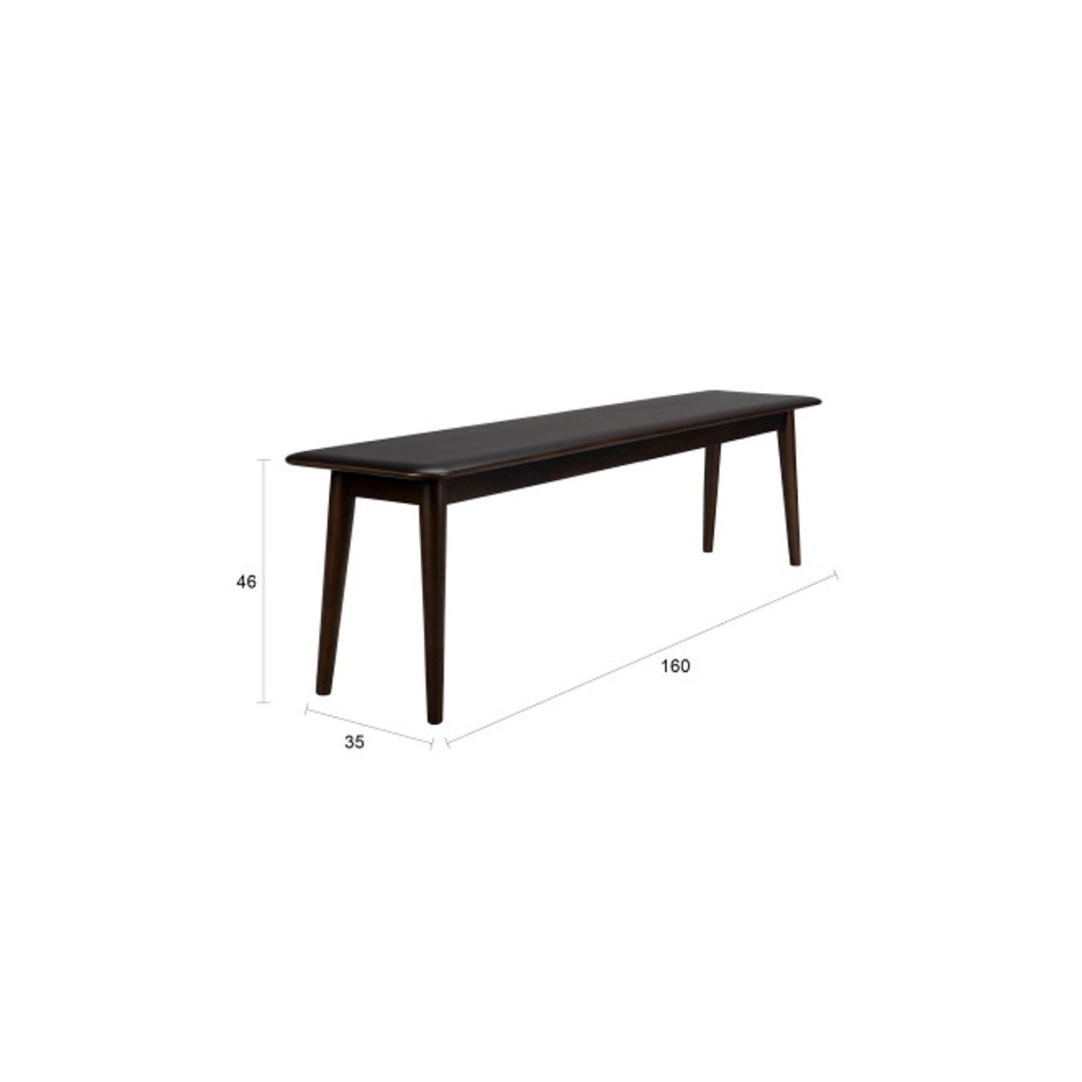 Banc en bois, ELROY marron, DUTCHBONE
