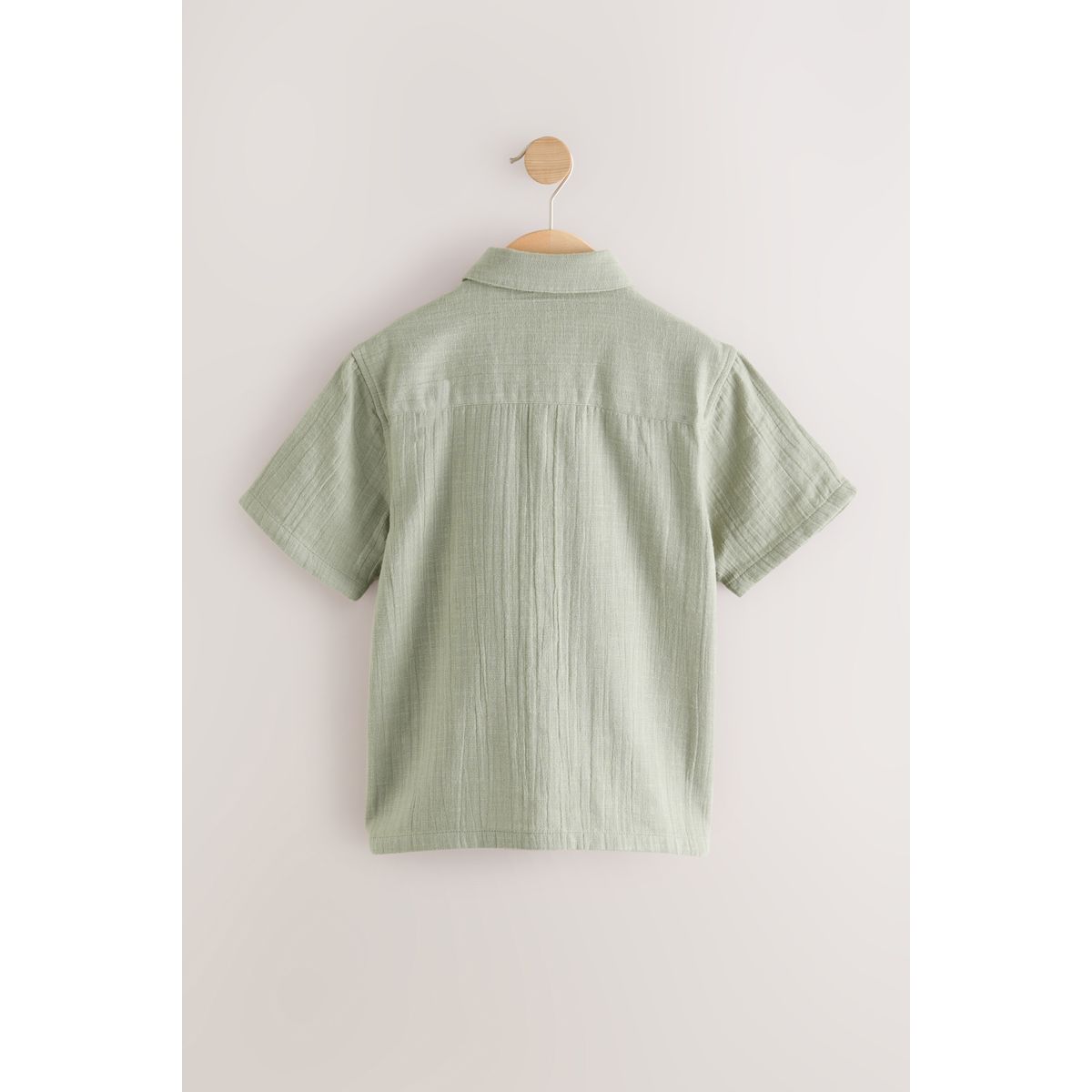 Pyjama texturé à manches courtes 100 % coton tissu double vert kaki, NEXT