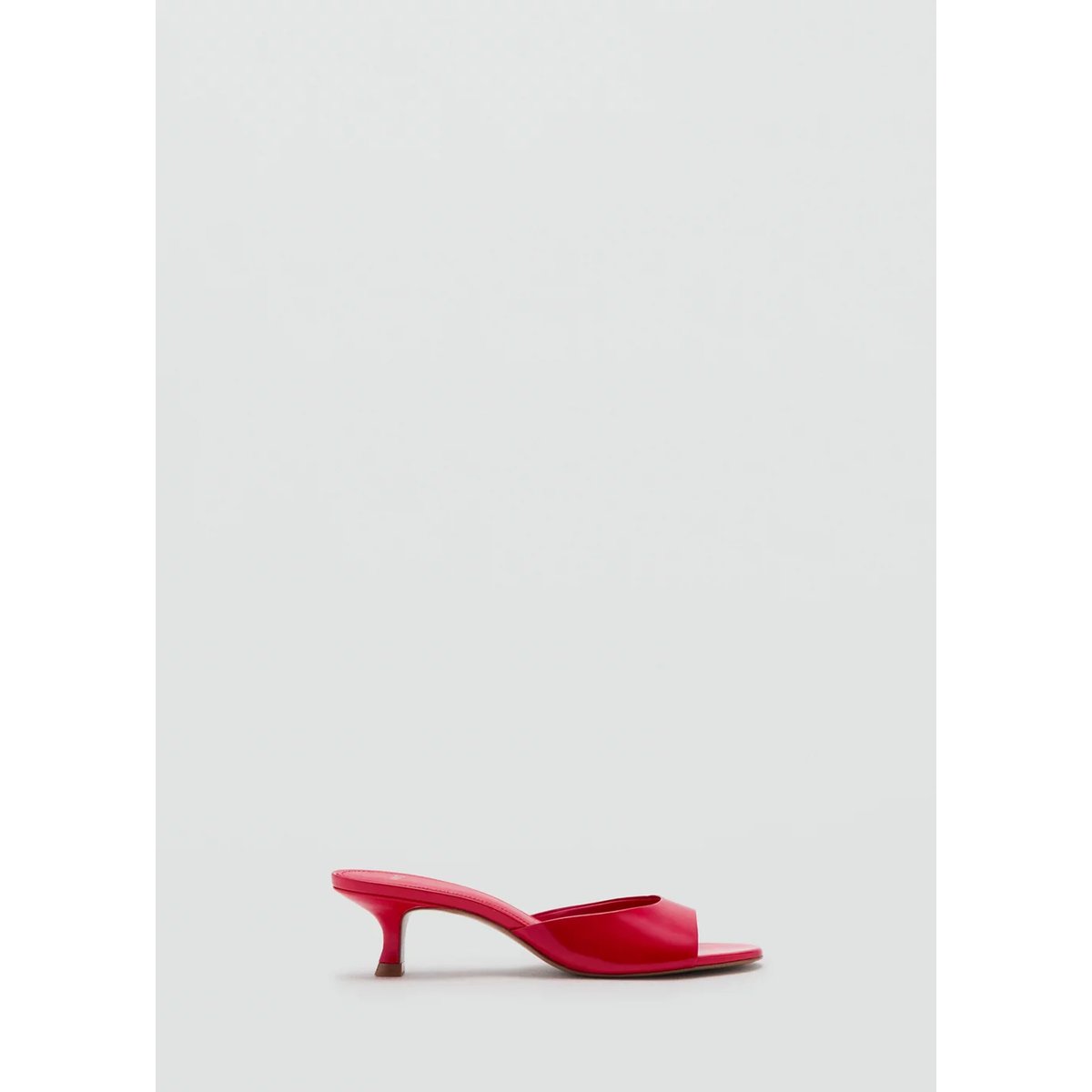 Sandales lanière talon kitten heel rouge, MANGO