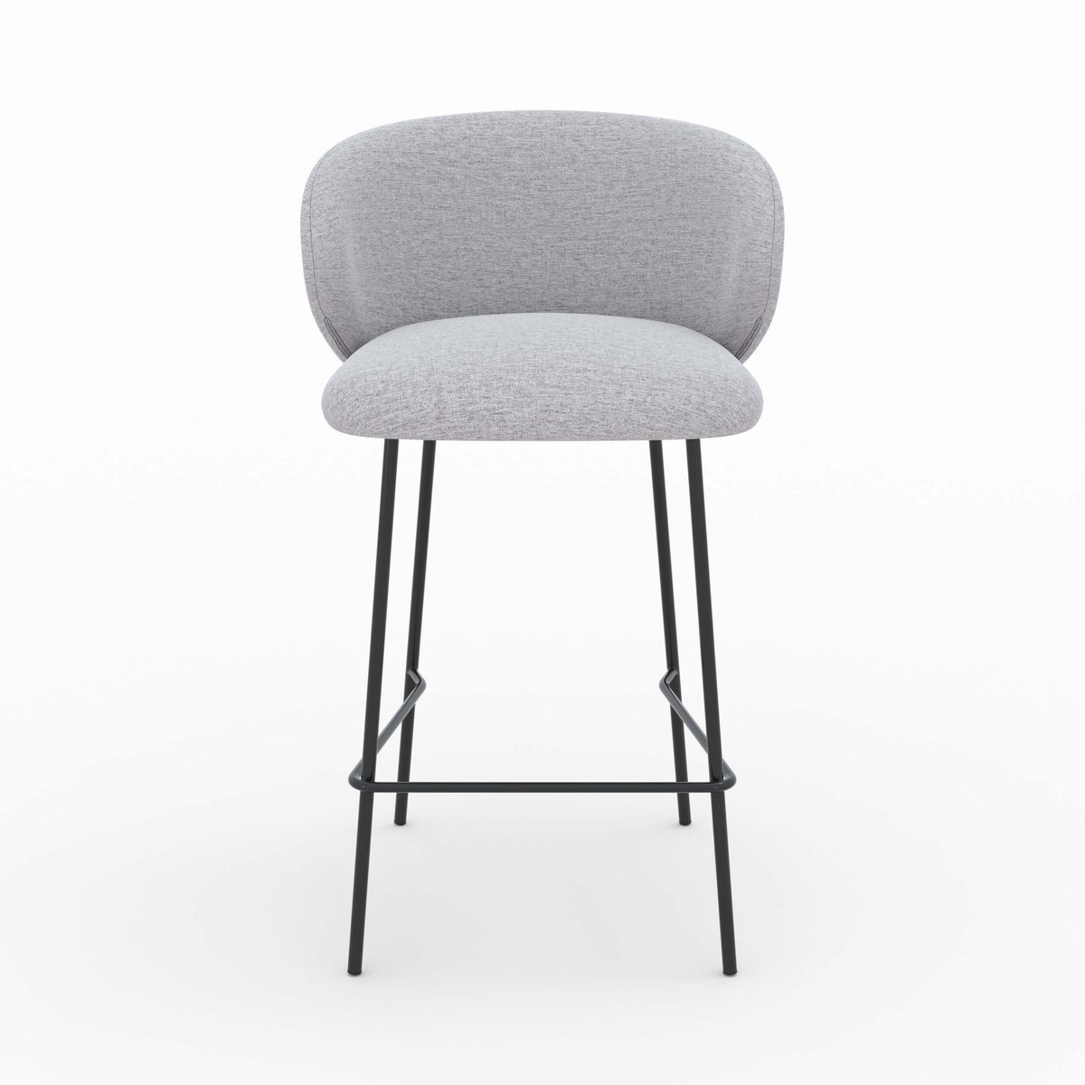 Lot de 2 chaises pour îlot central en tissu 68 cm - VICTORIA gris clair, MAISON PAVANE