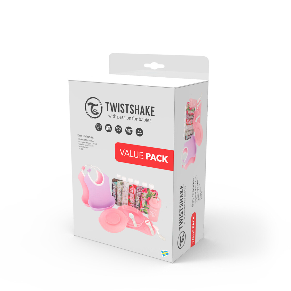 Pack Promocional 2 Alimentação Twistshake rosa, TWISTSHAKE