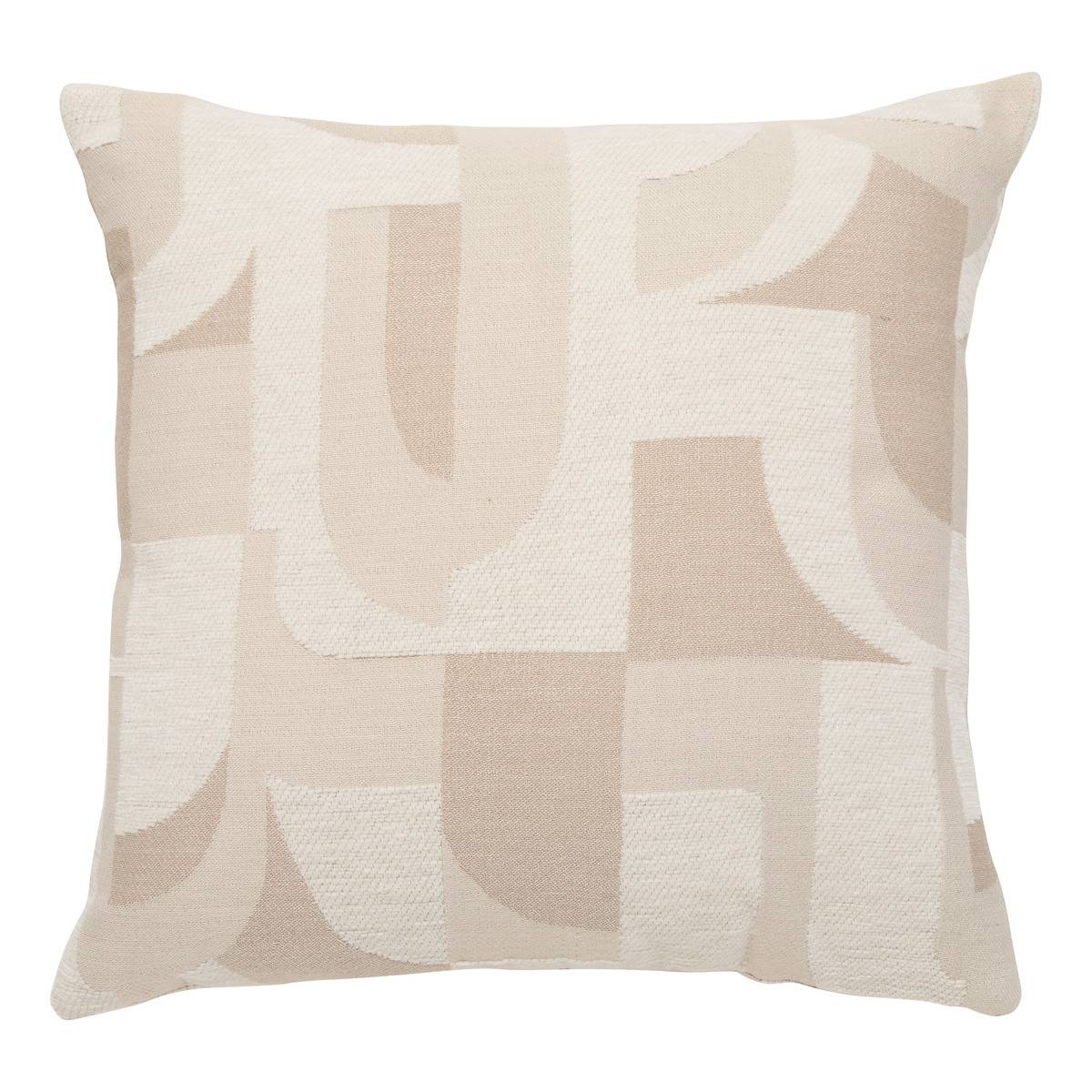 Coussin carré MARLIA beige lin, ATMOSPHERA