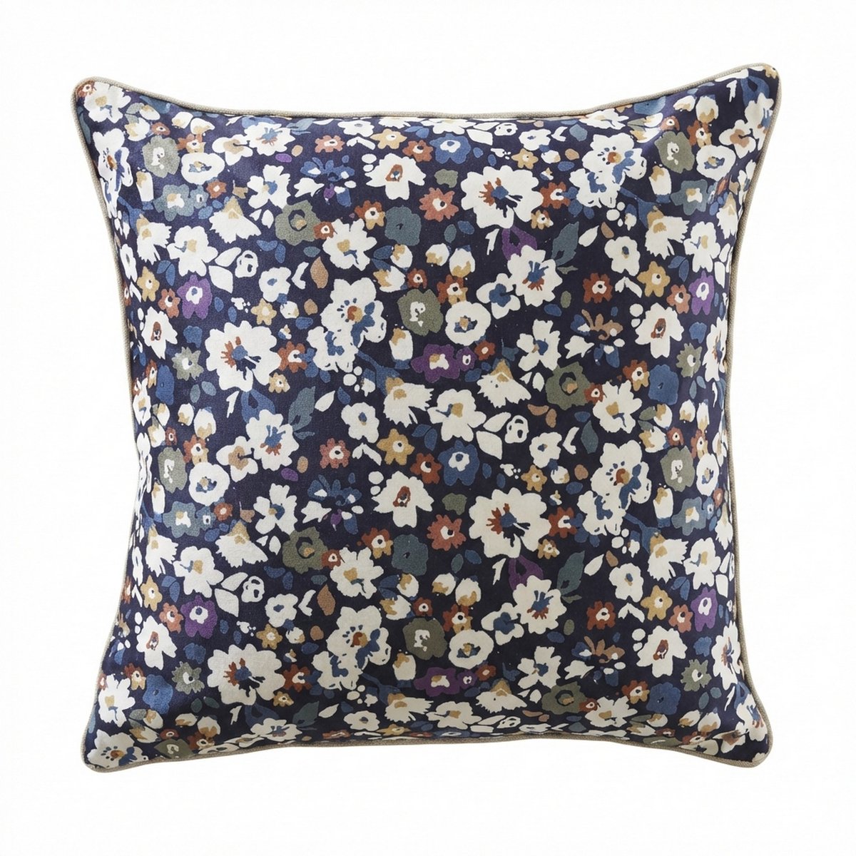 Coussin carré déhoussable 50x50 cm Velours de Coton Margot multicolore, EDEN