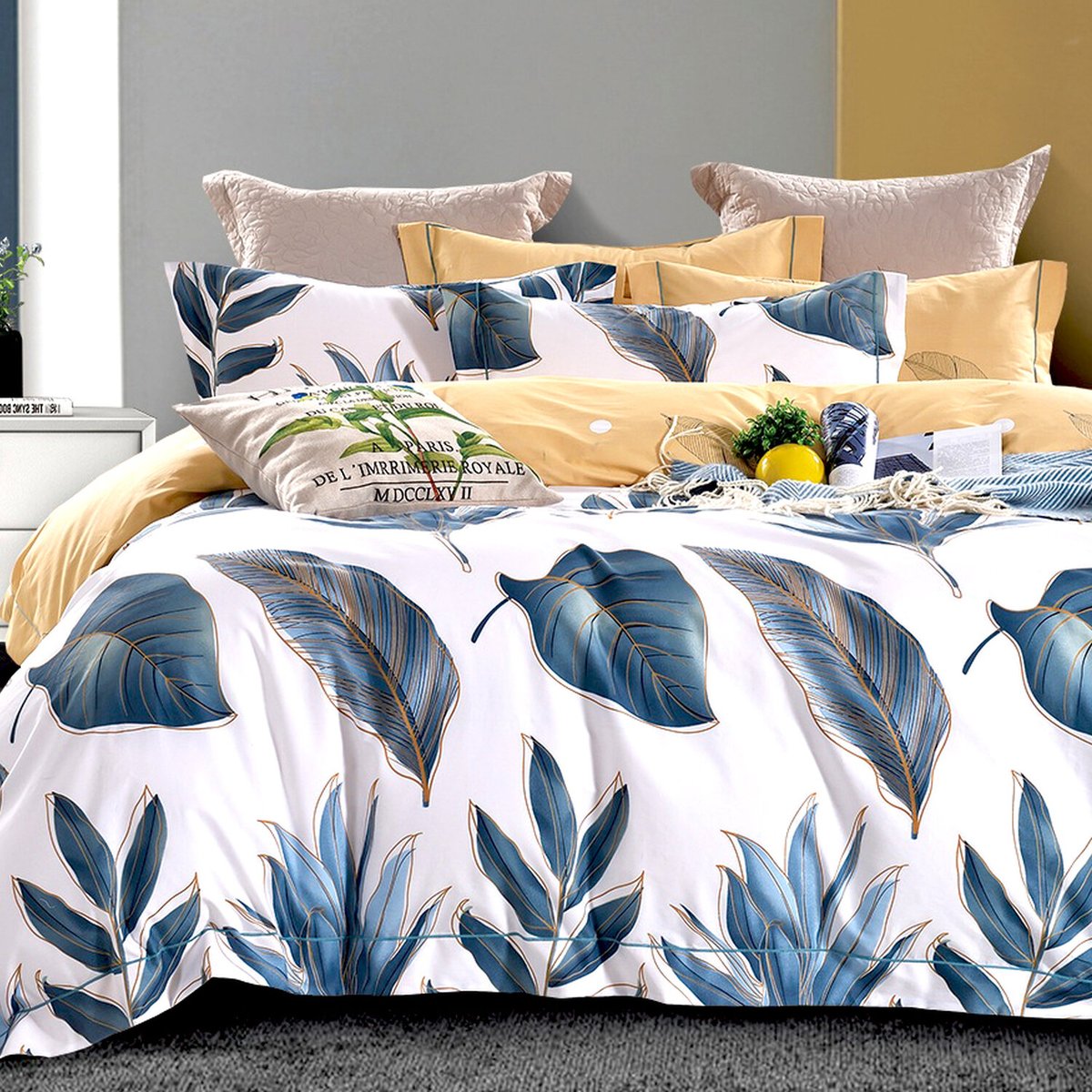 Parure housse de couette polycoton, Florine multicolore, C DESIGN HOME TEXTILE