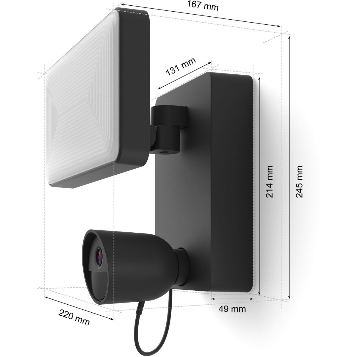 Caméra de surveillance HUE Secure 1080p Floodlight filaire couleur unique, PHILIPS HUE