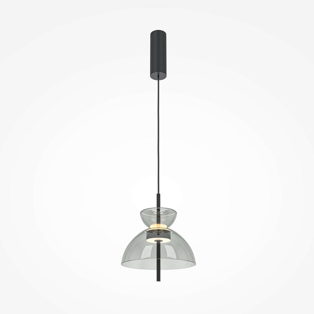 Suspension LED abat-jour en verre diabolo NORA fumé, PIER IMPORT