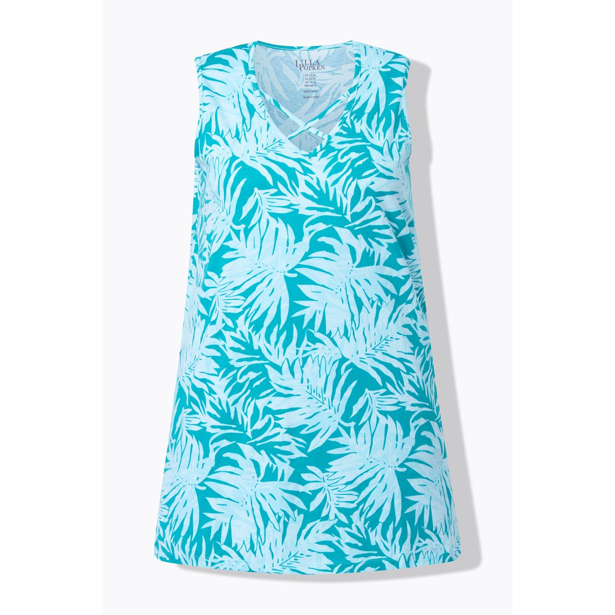 Débardeur long sans manches bleu turquoise, ULLA POPKEN