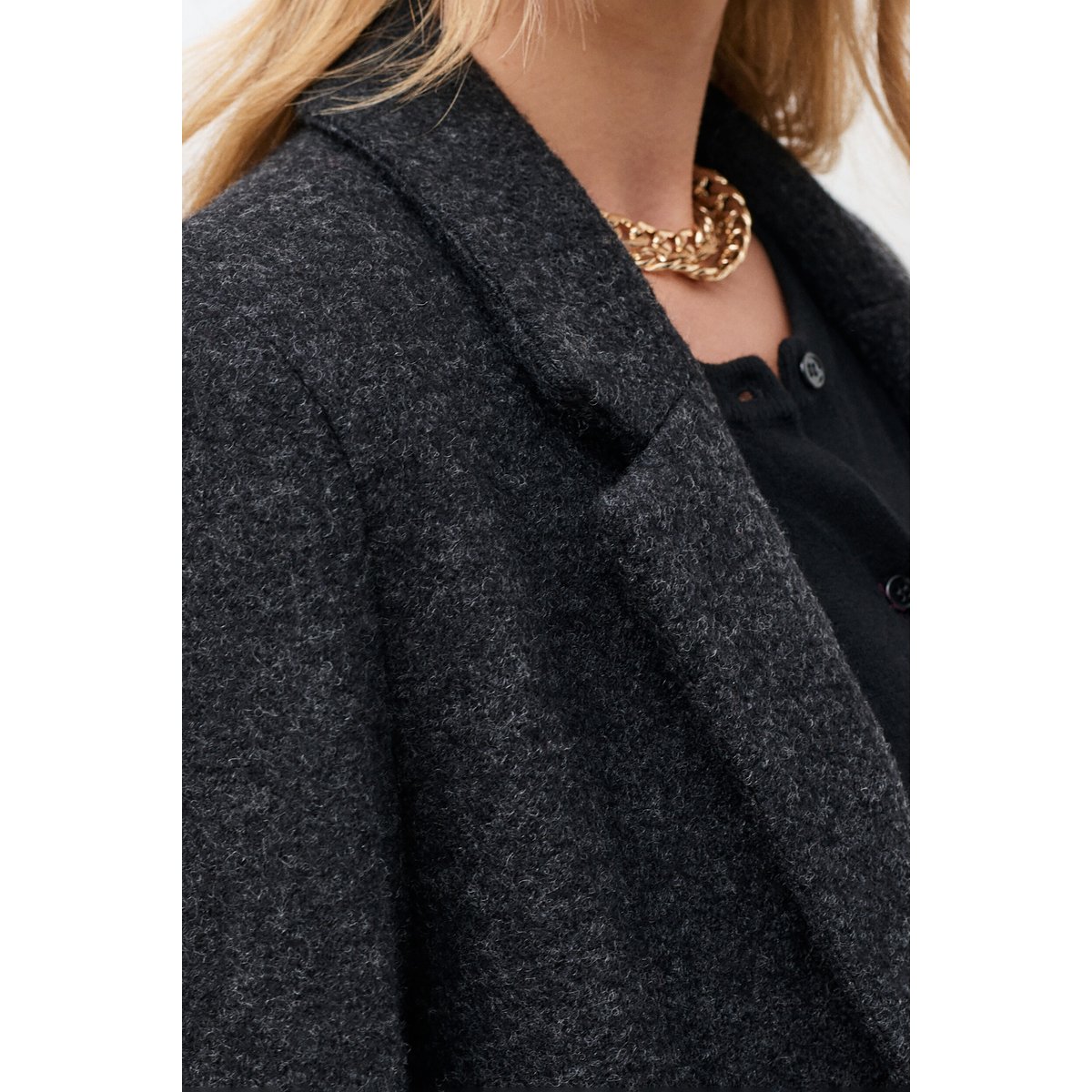 Manteau droit col tailleur GIRELLI gris, CAROLL