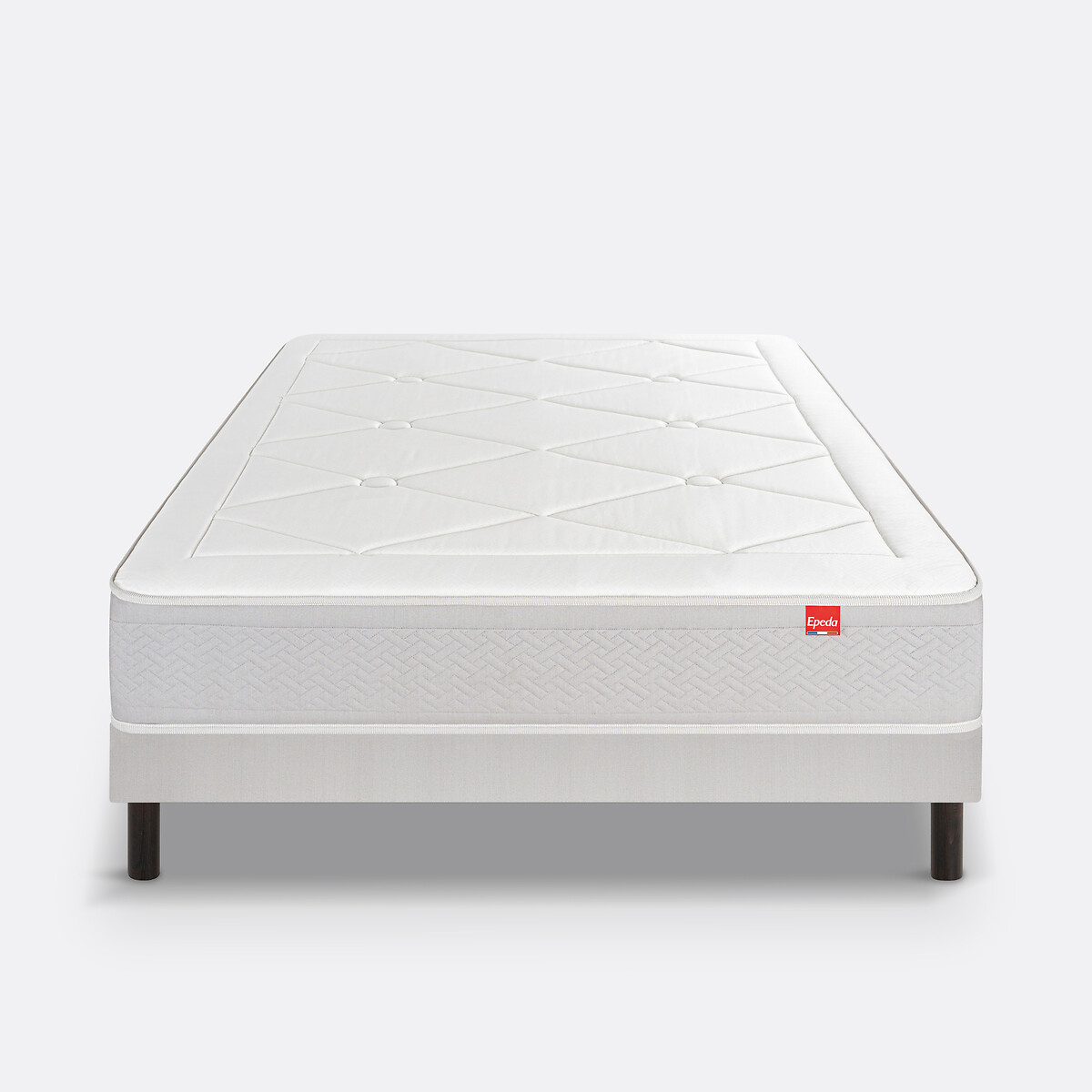 Matelas ressorts multi-actif, 3 zones L'Échappée blanc/gris souris, EPEDA