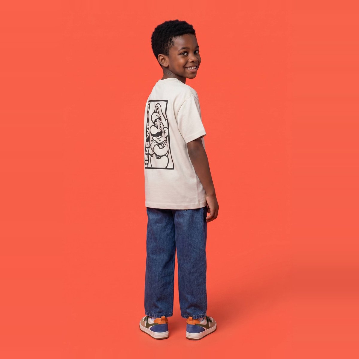 T-shirt MARIO manches courtes imprimé en coton BIO GOTS blanc, MONOPRIX