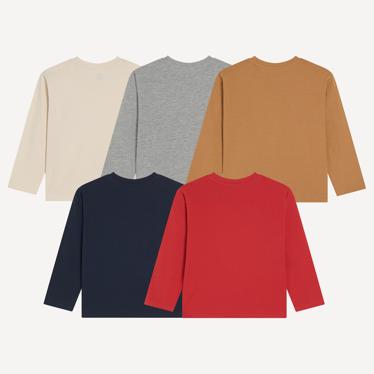 Pack of 5 Long Sleeve T-Shirts multi-coloured, LA REDOUTE COLLECTIONS