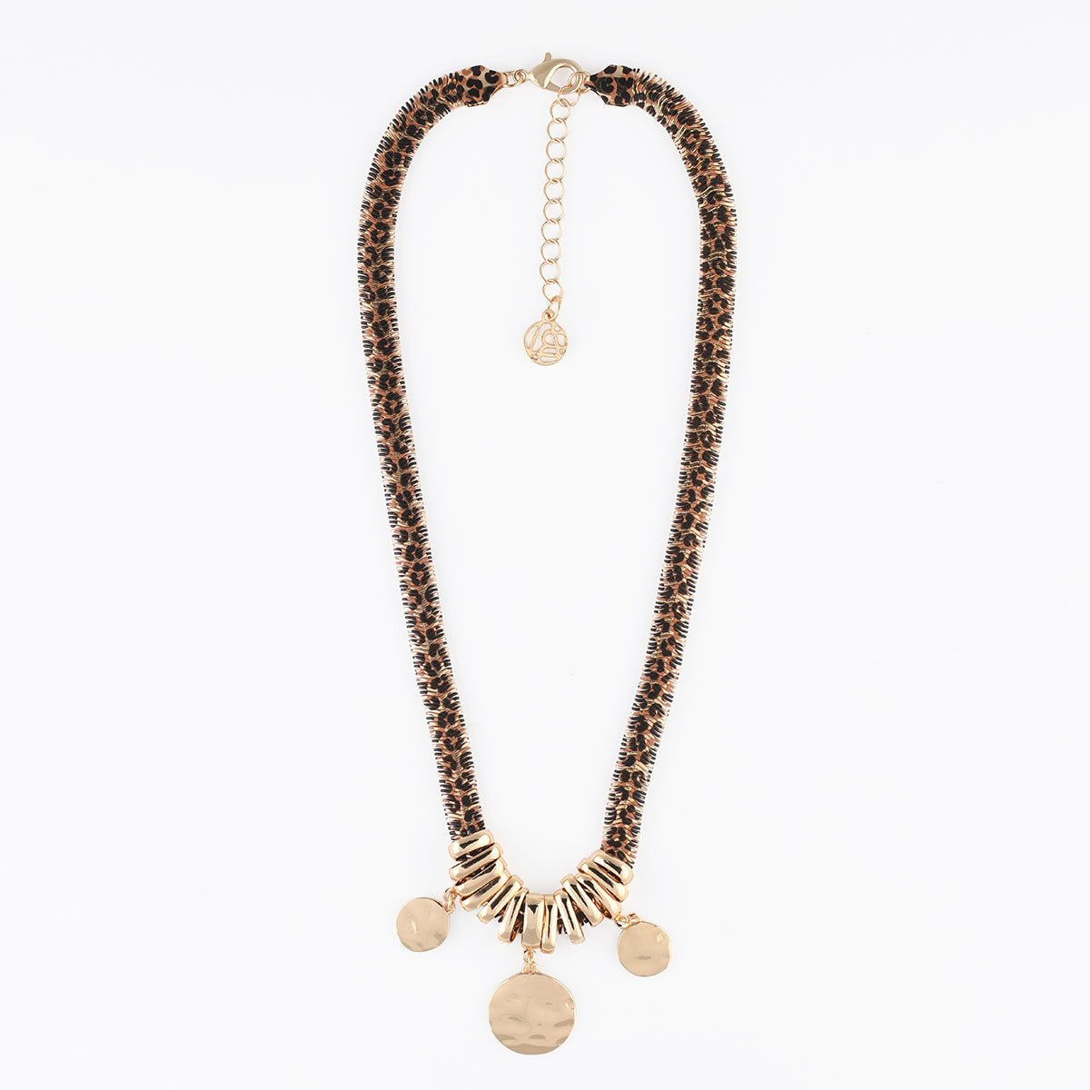 Collier chaine serpent Balagane à imprimé tacheté et pampilles doré, BALABOOSTE