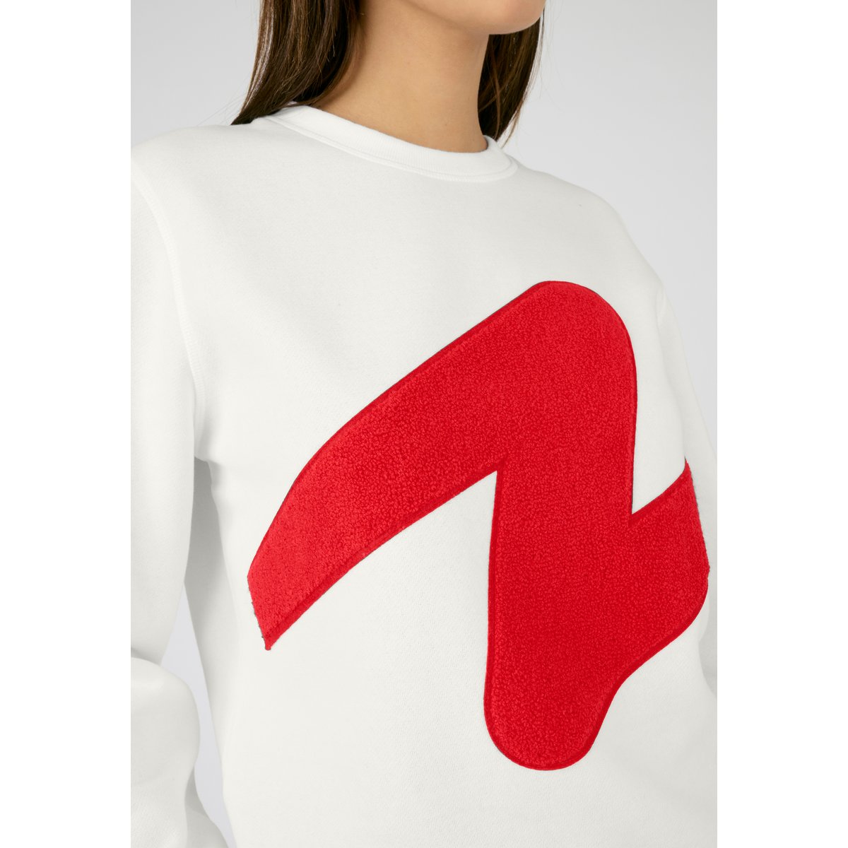Sweat-shirt molletonné à motif placé Thermolactyl blanc cassé, DAMART