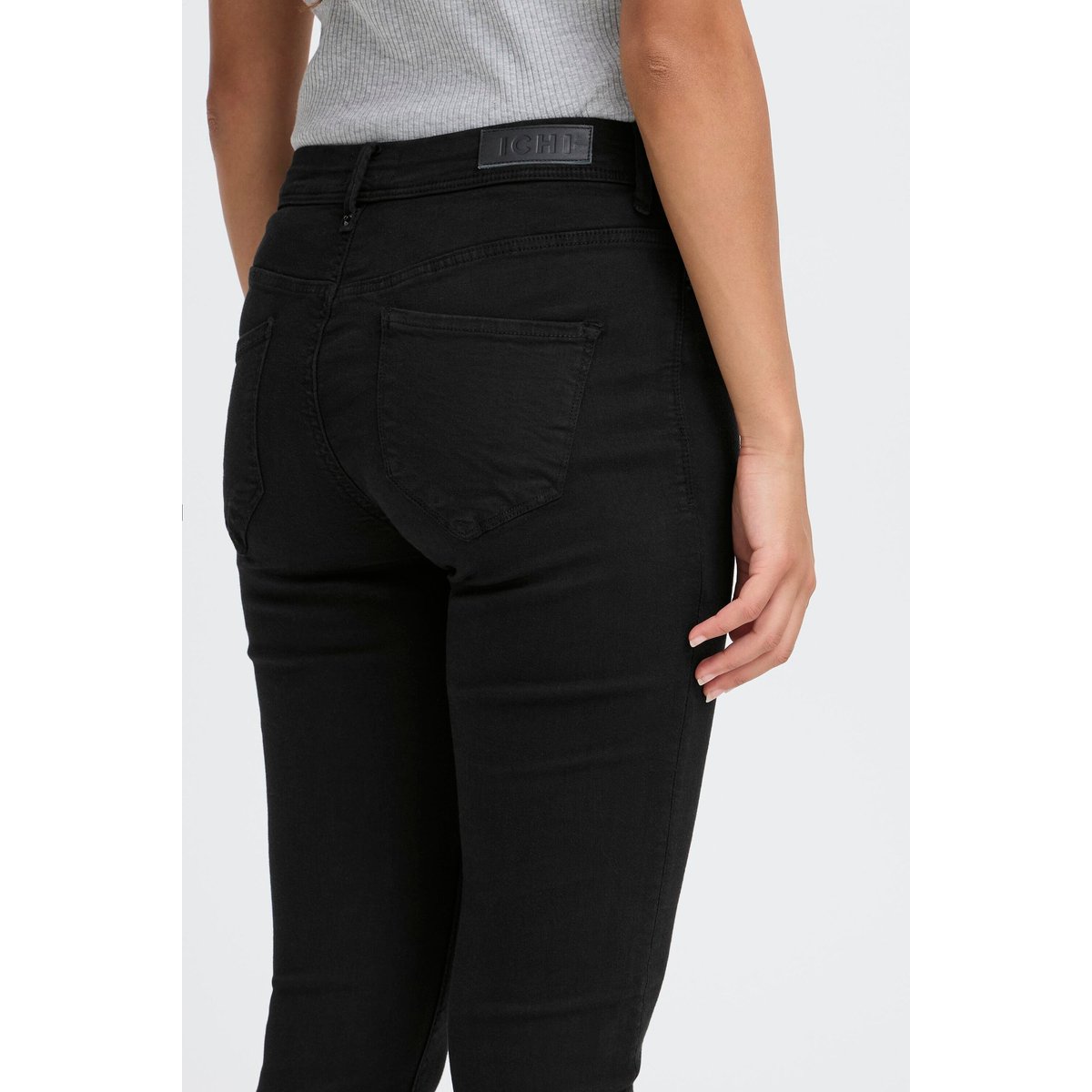 Jeans coupe skinny, taille mi-haute noir, ICHI